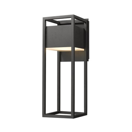 Z-LITE Barwick 1 Light Outdoor Wall Sconce, Black & Etched 585M-BK-LED